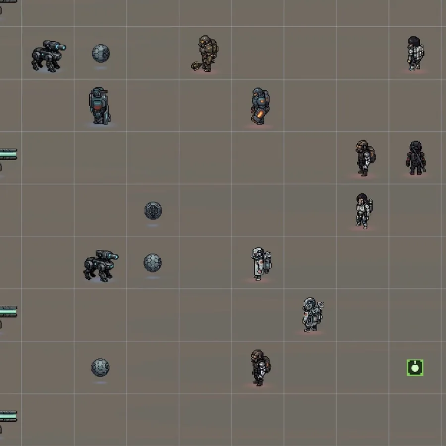 AstroHold: the turret line, the walkers and the turn log