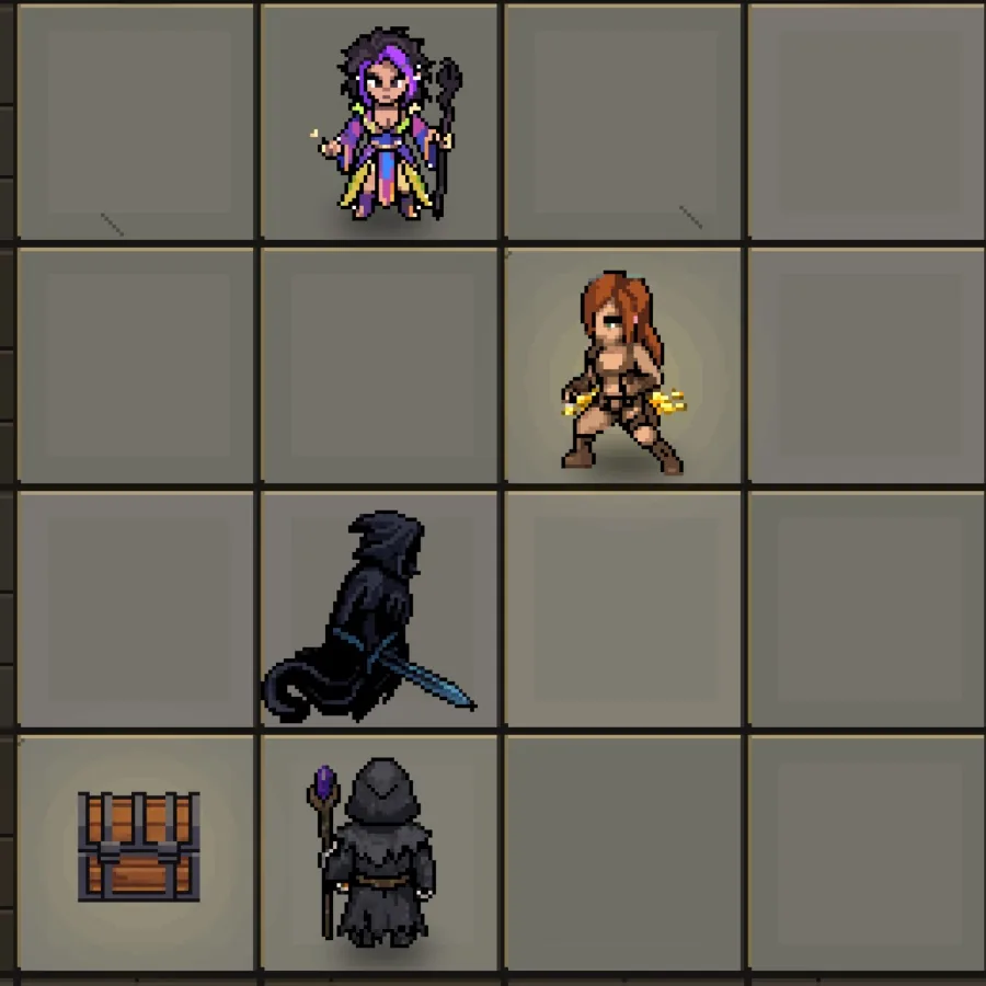 DungeonHole: the wild mage, the seductress and the shadow, close up