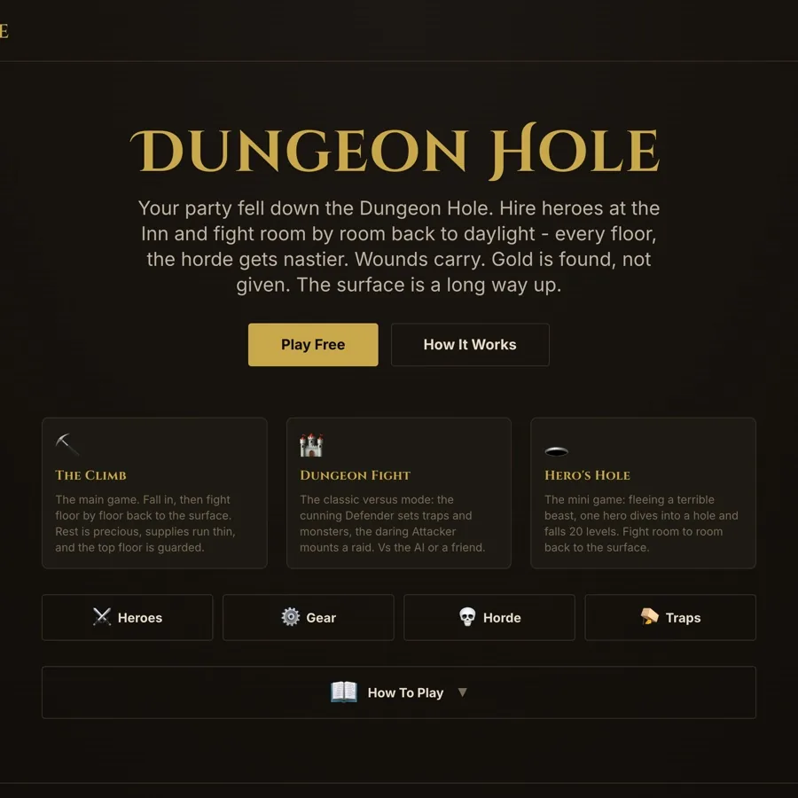 DungeonHole: the front door, the title and the three ways in
