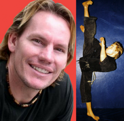 Rick Tew portrait and high kick
